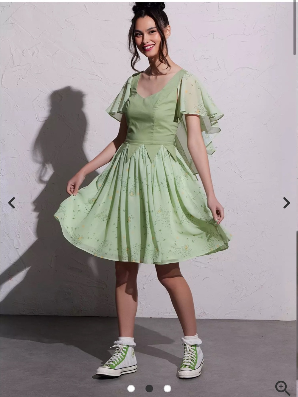 Her Universe Disney Peter Pan Tinker Bell Retro Dress Small Cosplay Disneybound